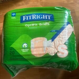 Medline FitRight OptiFit Briefs Unisex Small White Ultra Absorbent Incontinence